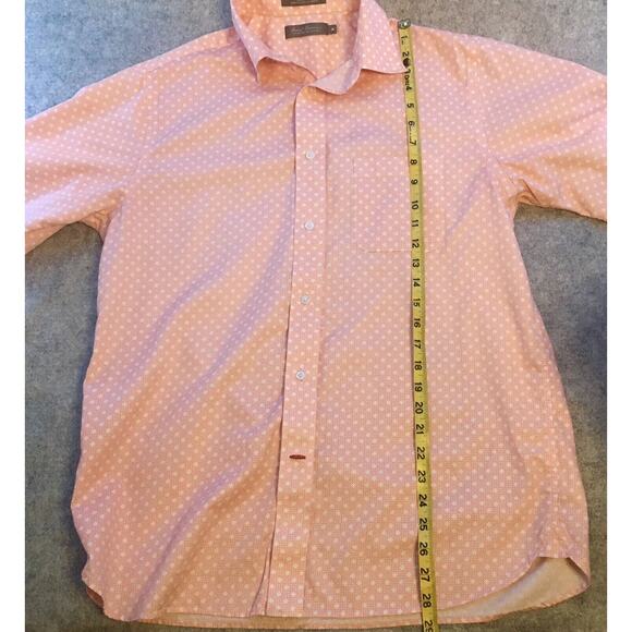 Daniel Cremieux Short Sleeve Button Down, Orange White Print, Men's M - Picture 8 of 9